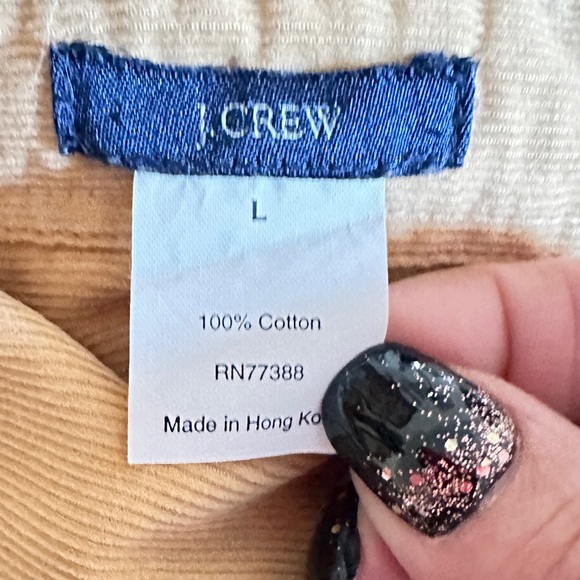 J.Crew Corduroy fitted western style Top snap closure long sleeve tan color SZ:L - Picture 8 of 13